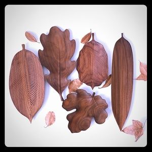 Black walnut original handmade leaf plate creative